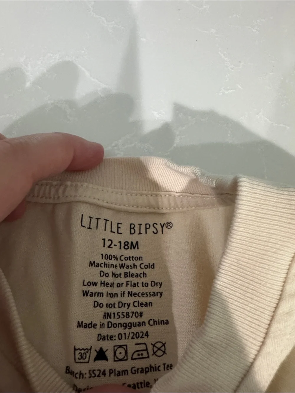 Little Bipsy Cream Palm-Print Tee & Shorts Set